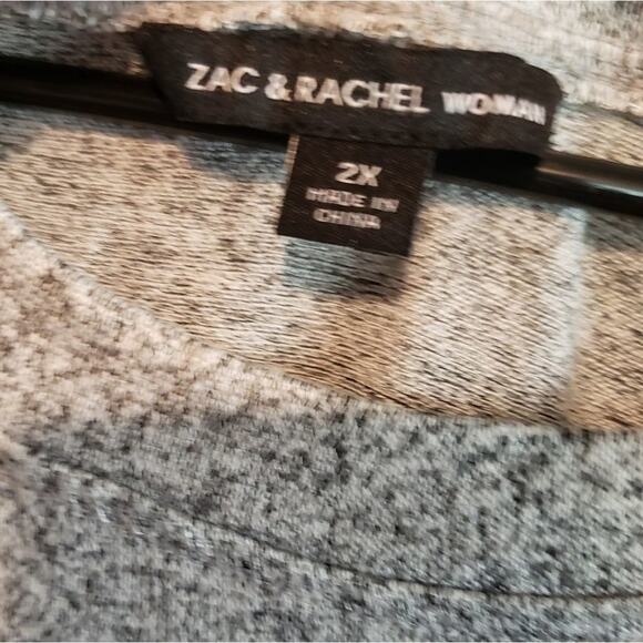 NEW, ZAC and Rachel, layered statement hem, super soft long sleeve top 2X 3X - Picture 4 of 9